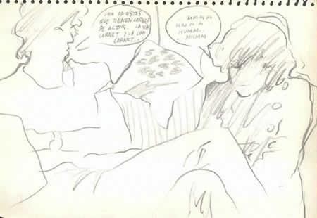 "WillMore y Beatriz". Dibujo. 1983.